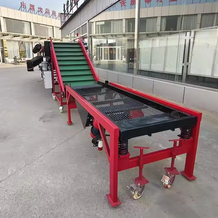 Portable Garlic Sorting Equipment Foldable Sorter Include Brush Machine, Loading Table, Sorting Host Garlic Sorter